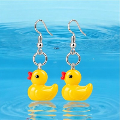 Resin Duck Earrings