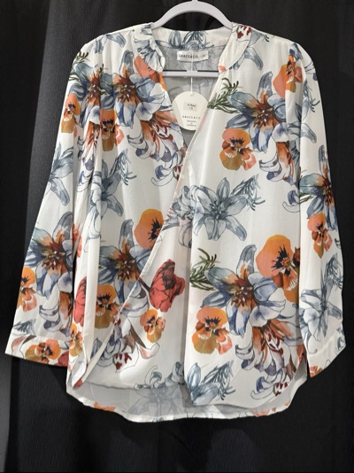 Grace&Co. floral blouse size 10
