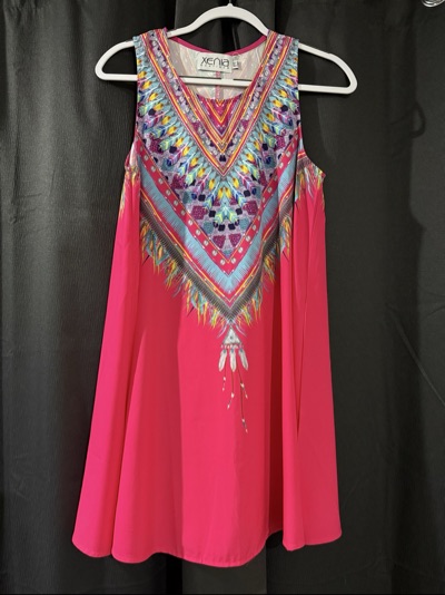 Xenia Boutique pink geometric print dress size AU 10