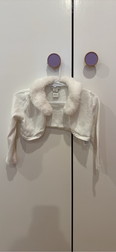 Baby Ivory faux fur cropped shrug bolero