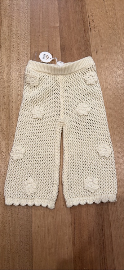Crochet Daisy Flare Pants Organic Cotton