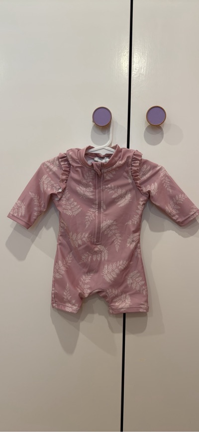 Pink PureBaby Swimsuit with Leave pattern
