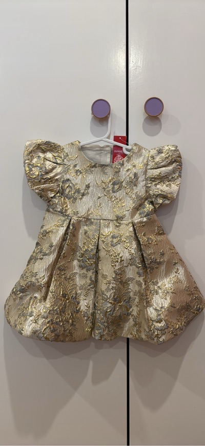 Party Dress Golden Flowers