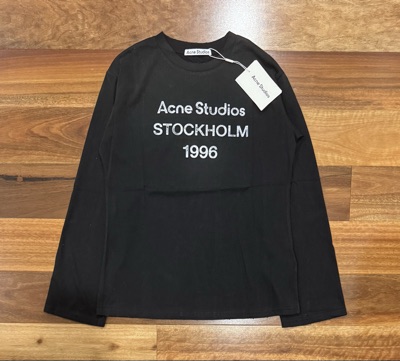 Acne Studios "Sprayed" 1996 Logo Long Sleeve Shirt - Faded Black