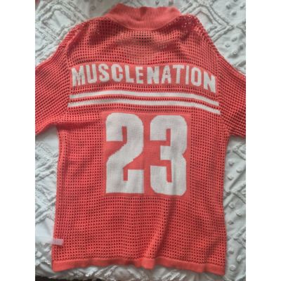Muscle Nation Coral Mesh Oversized Jersey Top L/XL
