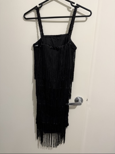amscan black flapper dress with fringe size L