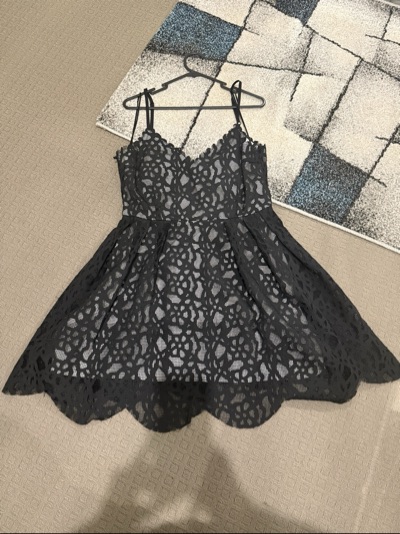 Dotti black lace fit-and-flare dress size 14