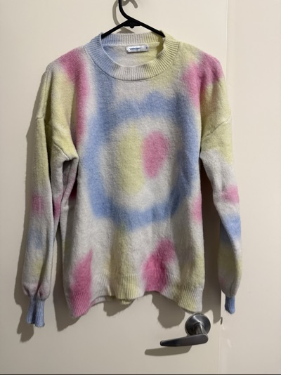 Valleygirl pastel abstract jumper size M