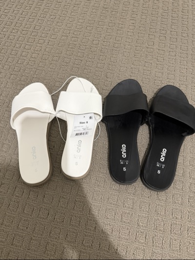 Anko slide sandals two pairs size 5