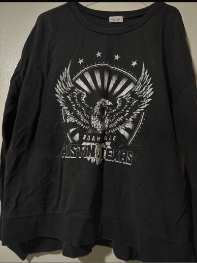 Lily loves Black eagle graphic long-sleeve top