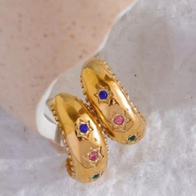 Vintage Inspired Multicoloured Stars Earrings