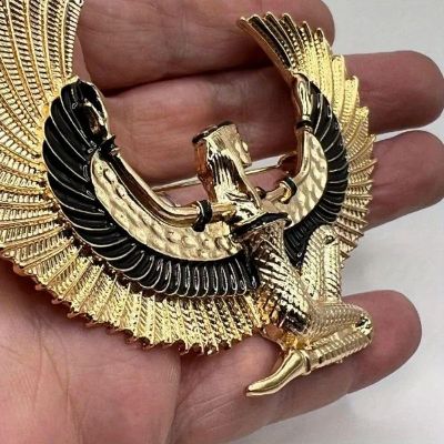 New Large Gold Egyptian Goddess Isis Brooch