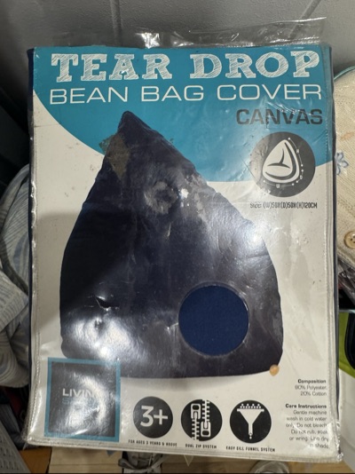 Living Space navy canvas bean bag cover