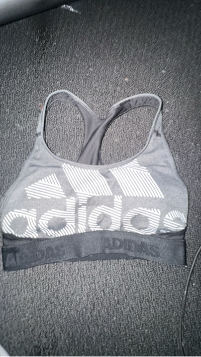 Adidas sports crop sc Xs grey & black EUC