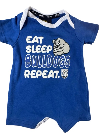 NRL bulldogs onesie newborn unisex summer