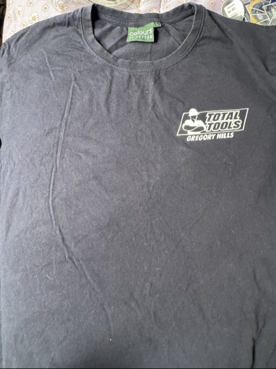 Total tools black cotton large tshirt unisex