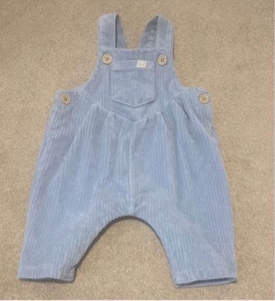 Blue cord overalls