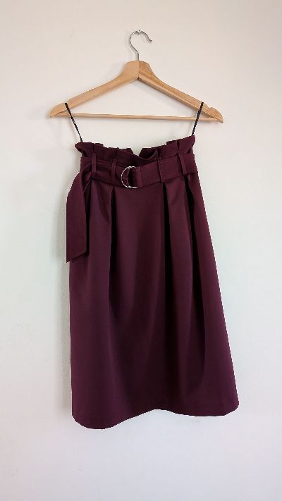 Size AU4 Forcast Burgundy Paper bag Midi Skirt