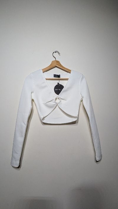 White Fox Boutique “Going In Circles” Crop Top, Size M