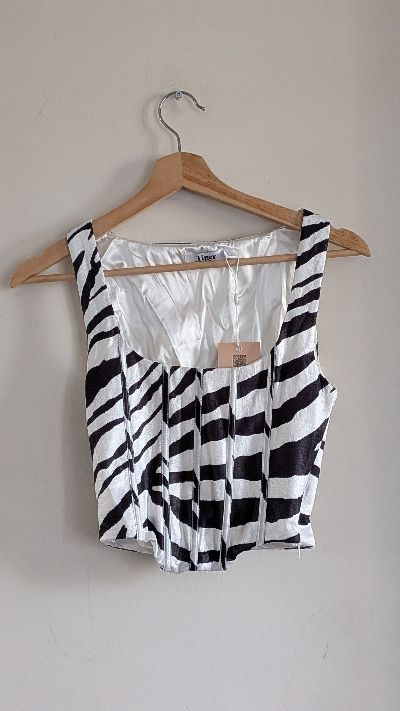 Tiger Mist Ciara Zebra Corset Top – Size S