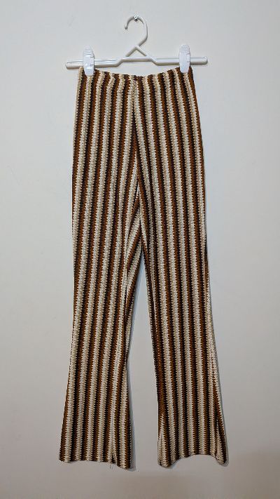 Cotton On 70s Inspired Striped Stretch Flare Pants Brown XXS