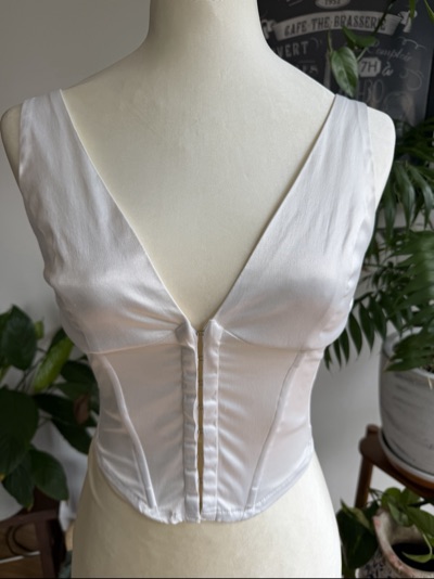 Beautiful white silky corset top
