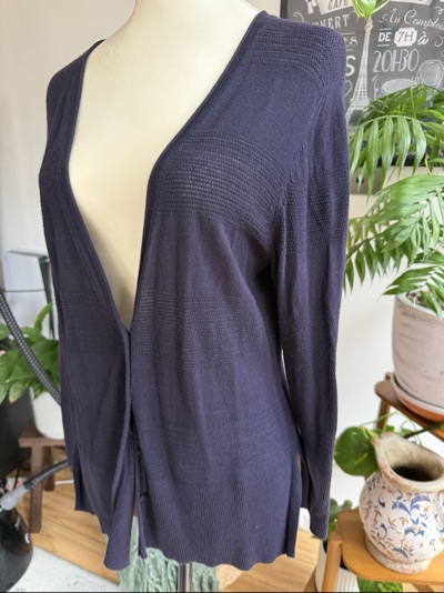 High Quality and 100% cotton navy blue knitted cardigan from Sportscraft