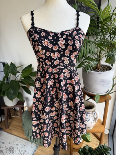 Jay Jays Black Daisy Floral Cami Mini Dress