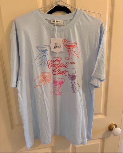 Paper Heart blue cocktail graphic T-shirt size 8