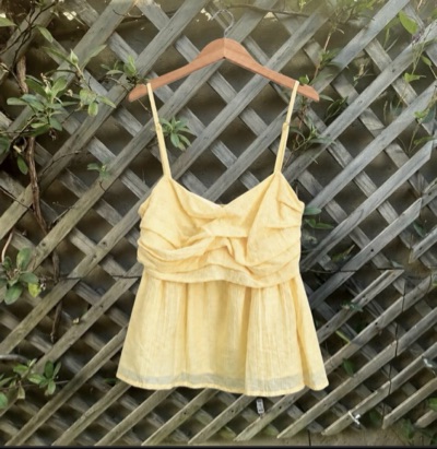 Perfect Stranger yellow ruffle cami top size 12