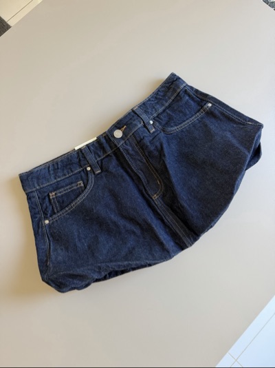 Bubble denim mini — listed on Frippy
