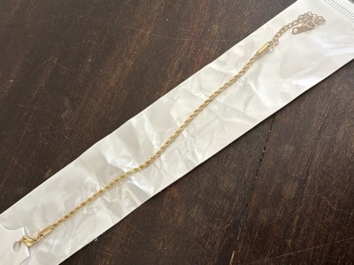 Gold-tone stainless steel chain bracelet