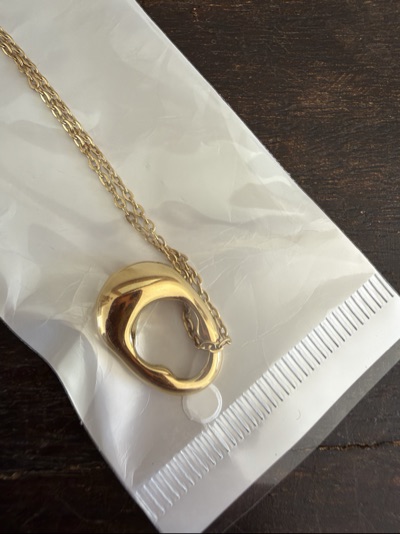 Gold-tone stainless steel pendant necklace