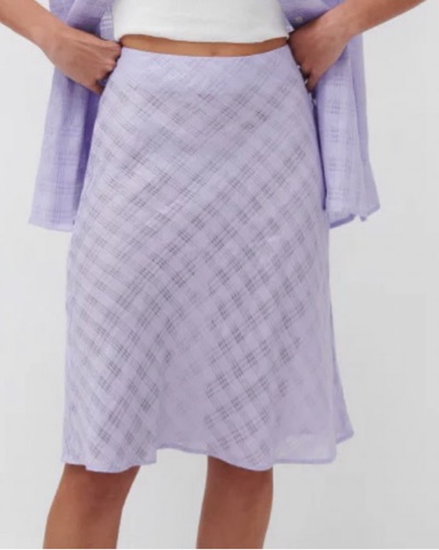 Ghanda Co. purple linen flared skirt size 8