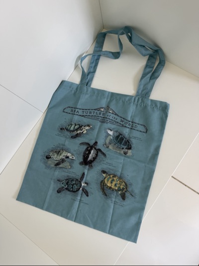 Blue sea turtle print tote bag Ghanda