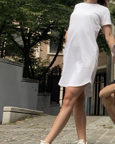 Jacqueline de Yong white short-sleeve mini dress size XS