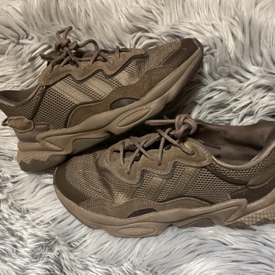 Adidas Ozweego brown mesh sneakers