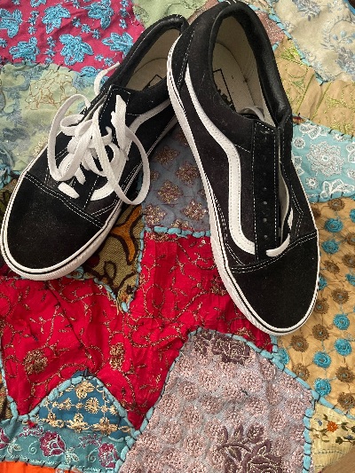 Vans black platform lace-up sneakers.0