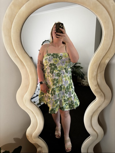 Ghanda floral tiered mini dress size L