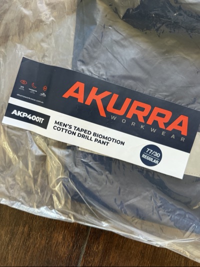 New Akurra Taped Biomotion Cotton Drill Work Pants – 77R / 30R