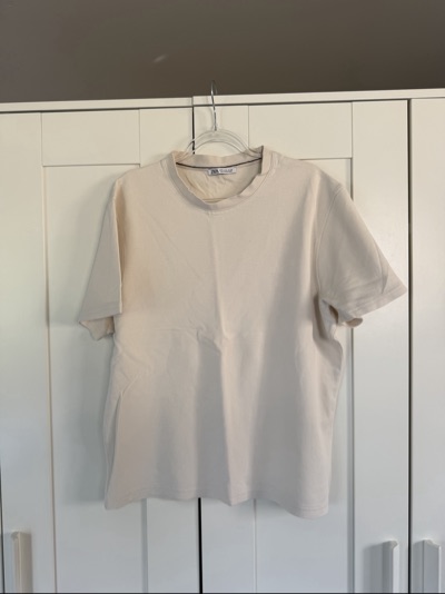 Zara Textured Raw-Edge T-Shirt - S