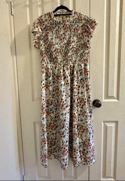 SHEIN Floral Shirred Back Maxi Dress XL