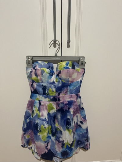 Mooloola purple and blue playsuit size 8
