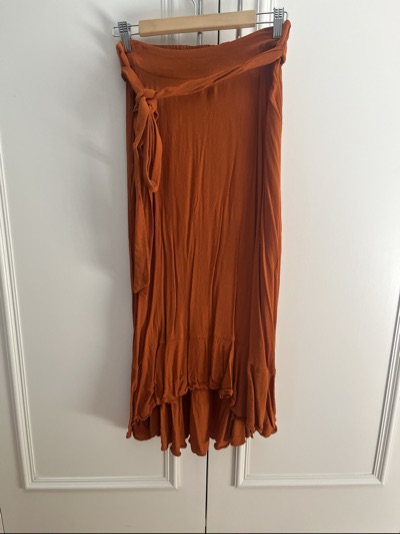 Sportsgirl orange midi skirt size 8