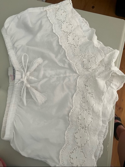 Peter Alexander white crotchet shorts