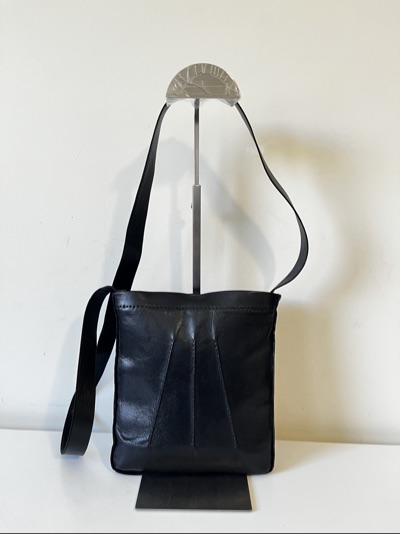 Authentic Vintage Hermes Black Leather Mini Crossbody Bag