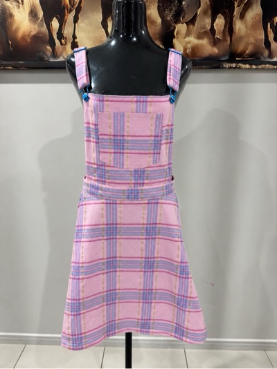 Dangerfield Pink Plaid Pinafore Dress – Size 16