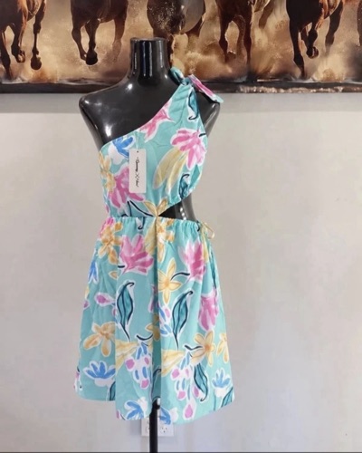 Runaway Heart Floral One-Shoulder Cut-Out Dress | Size 10 BNWT