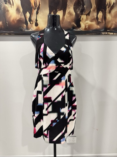 Tokito Collection Abstract Print Cut-Out Dress – Size 14