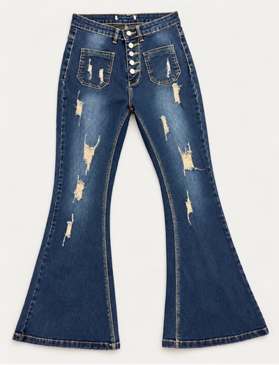Lotus Distressed Vintage Flared Jeans Size 8–10
